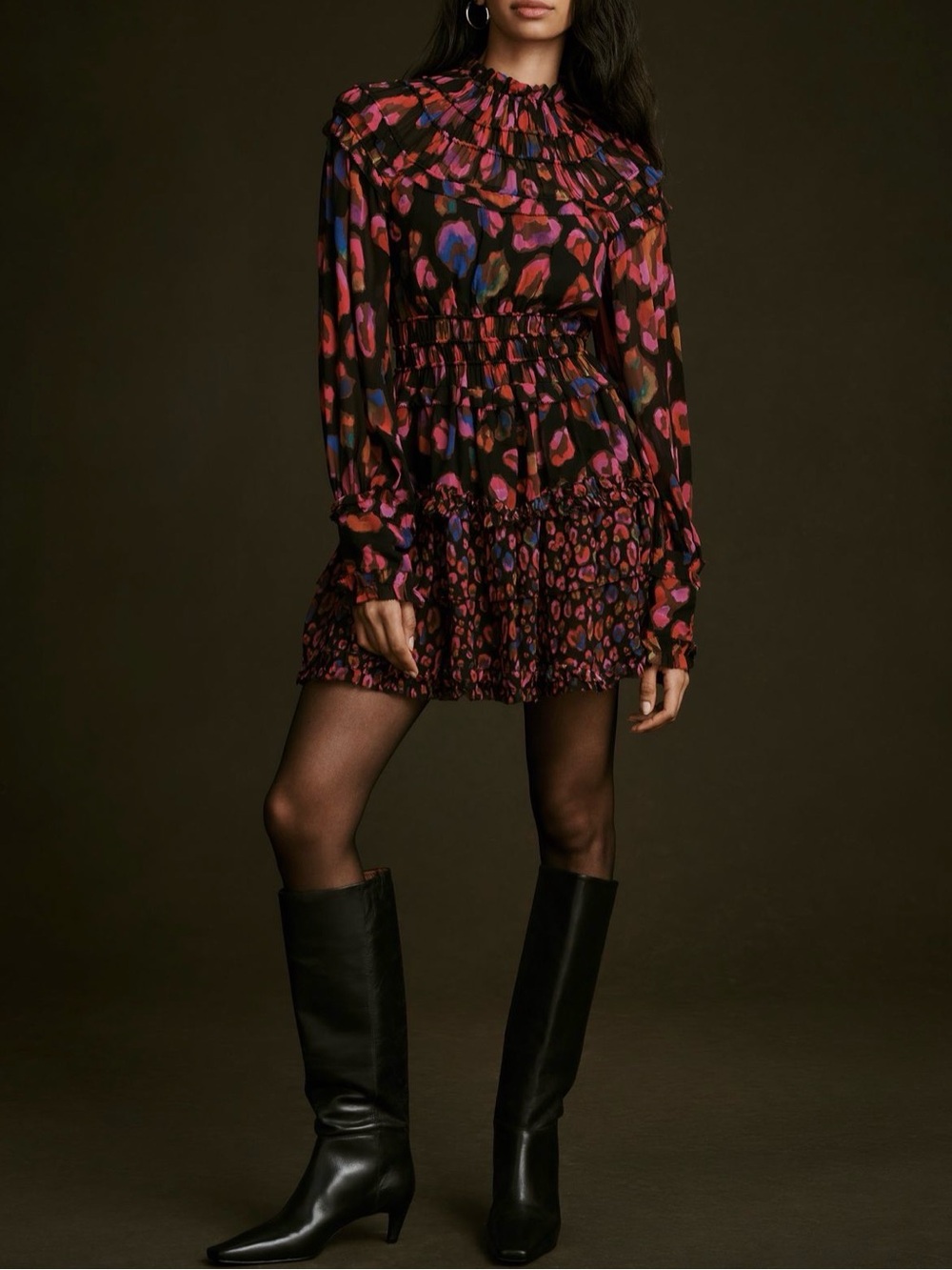 Farm Rio Iridescent Leopard Mini Dress size M